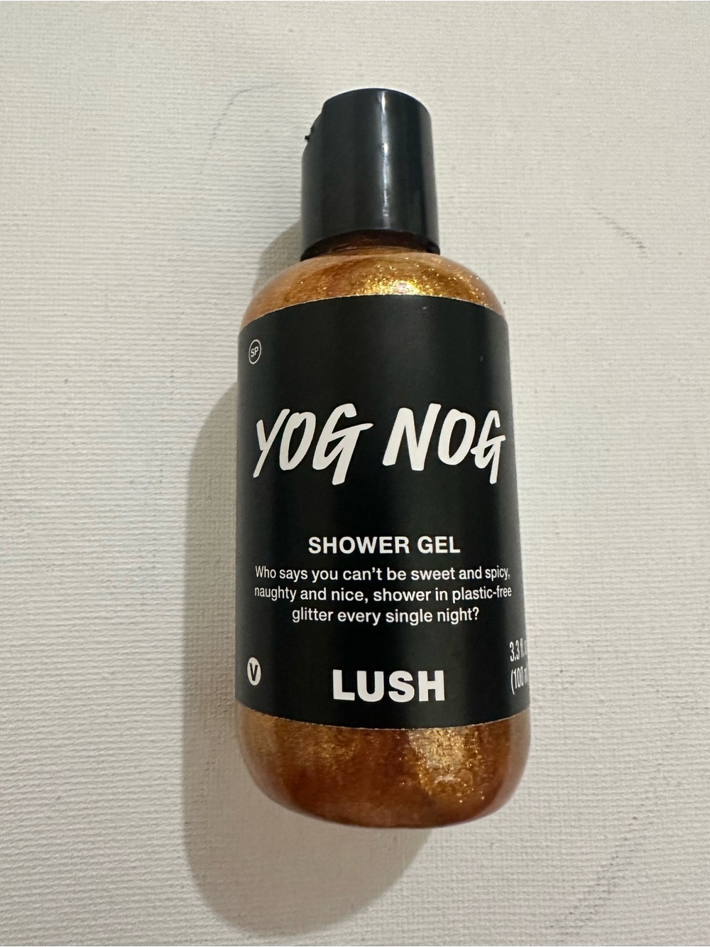 LUSH COSMETICS YOG NOG Shower Gel Body Wash Gold Glitter 3.3 oz New